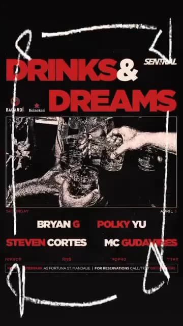 Animated Drinks and Dreams promotional poster for Sentral.