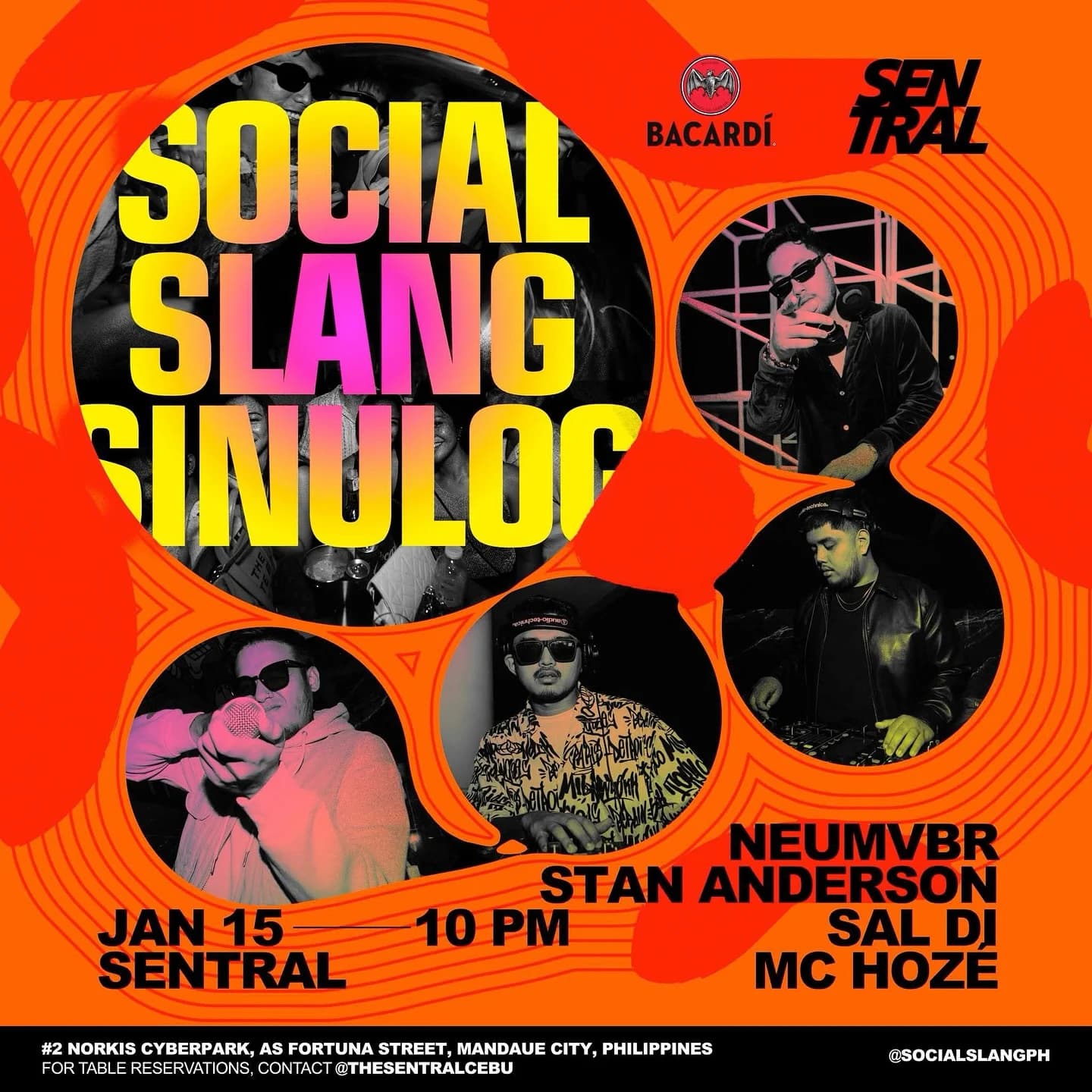 Orange Social Slang Sinulog campaign poster for Sentral.